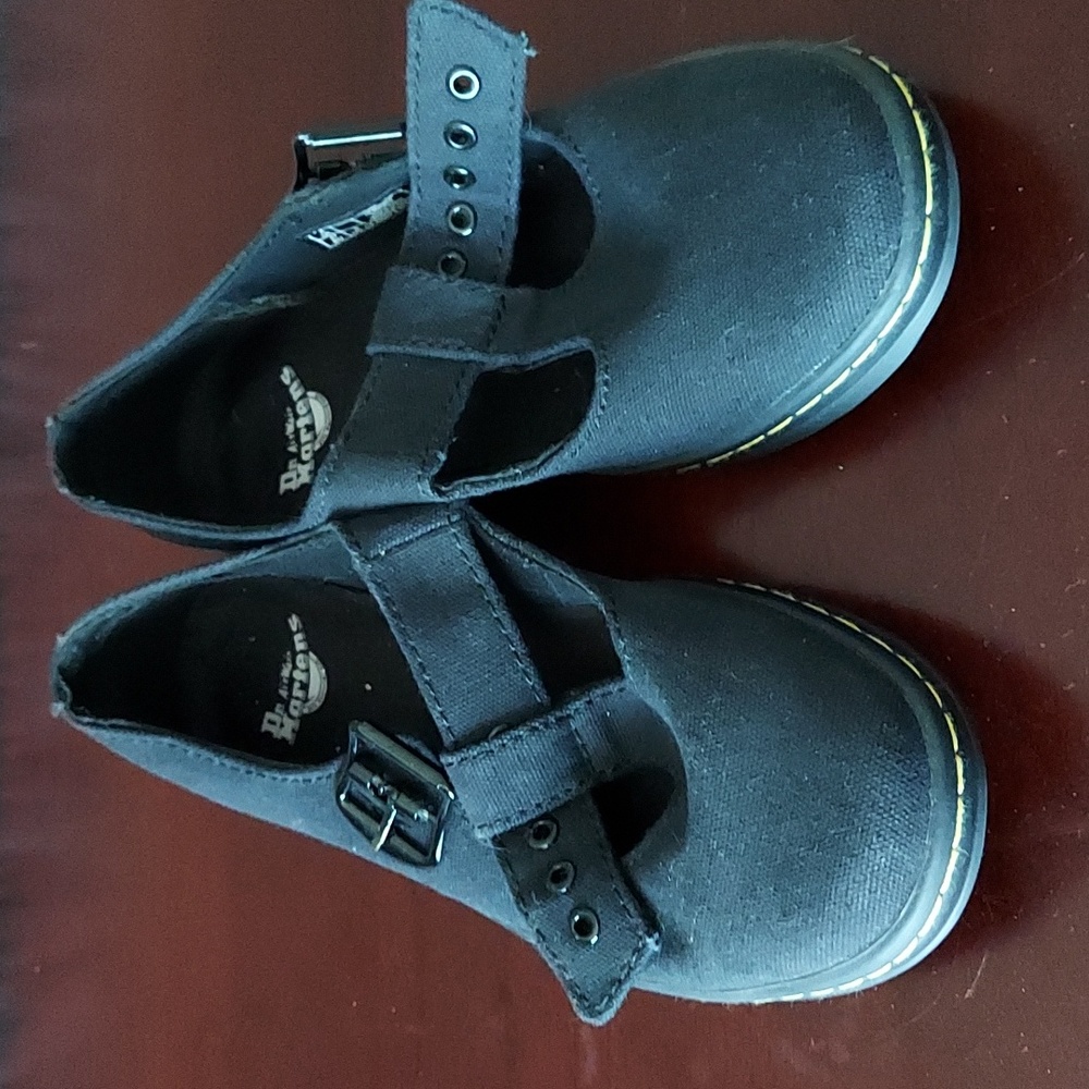 Dr. Martens Black Canvas Mary Jane Flats